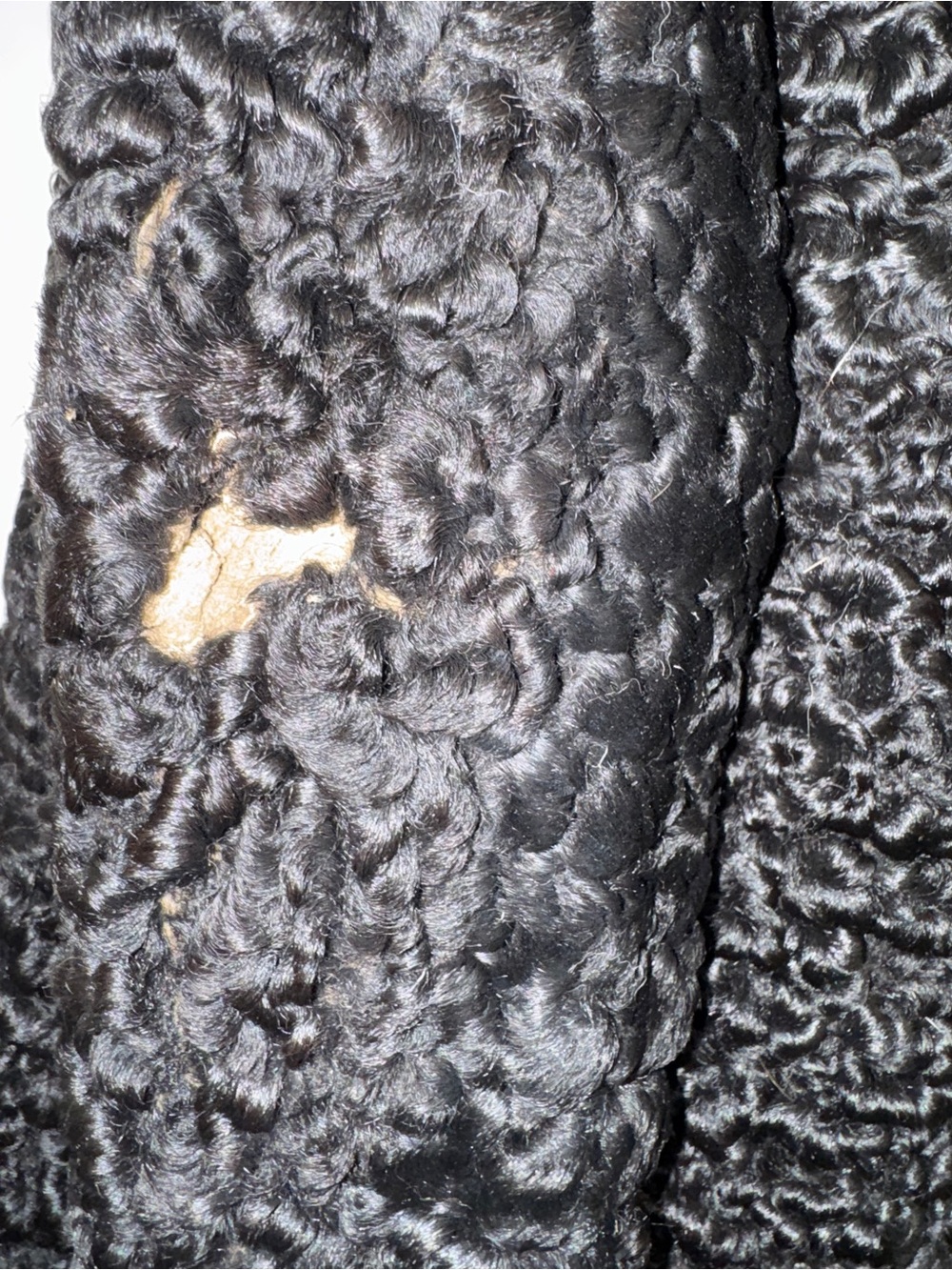 Vintage Black Curly Faux Fur Coat - Picture 5 of 9